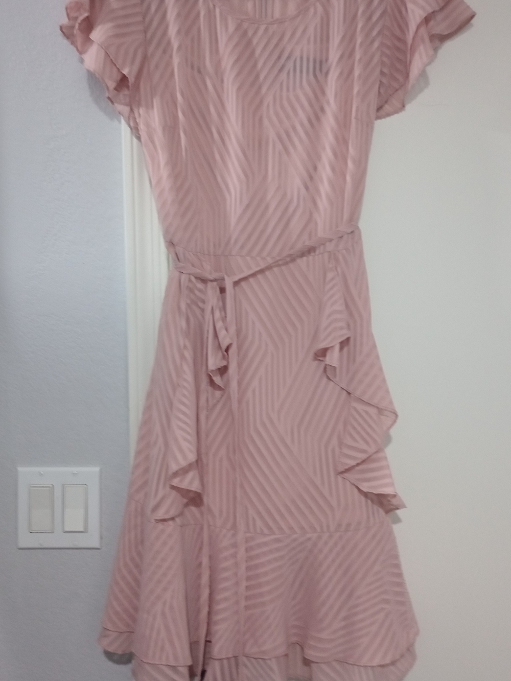 Karl Lagerfeld Dusty Pink Ruffle Midi Dress